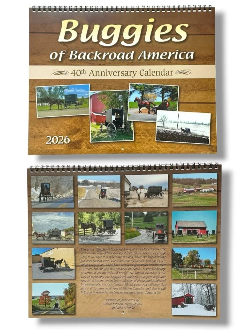 Amish Buggies of Backroad America 2026 Wall Calendar Scenic Pennsylvania NEW